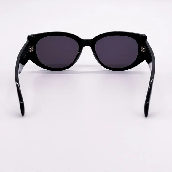 NEW ALEXANDER MCQUEEN AM0330S 002 WOMEN BLACK OVAL SUNGLASSES display picture 2